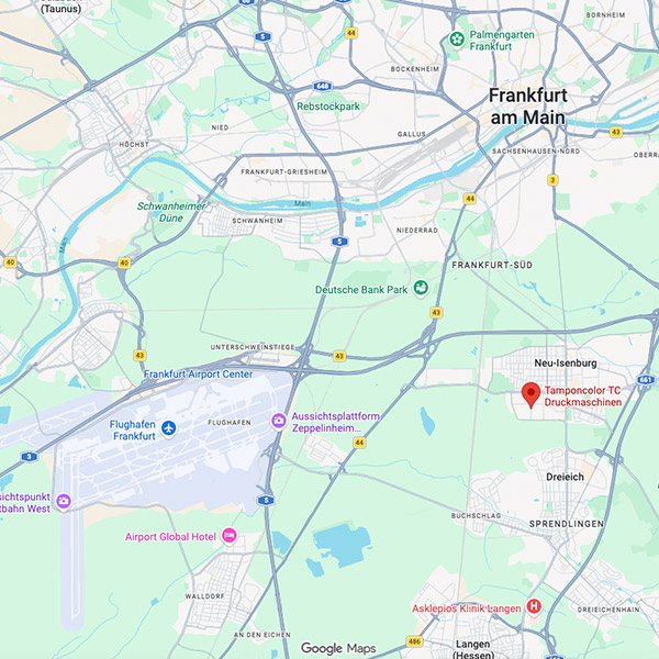 Location of TAMPONCOLOR at Hans-Böckler-Straße 8 in Neu-Isenburg on Google Maps